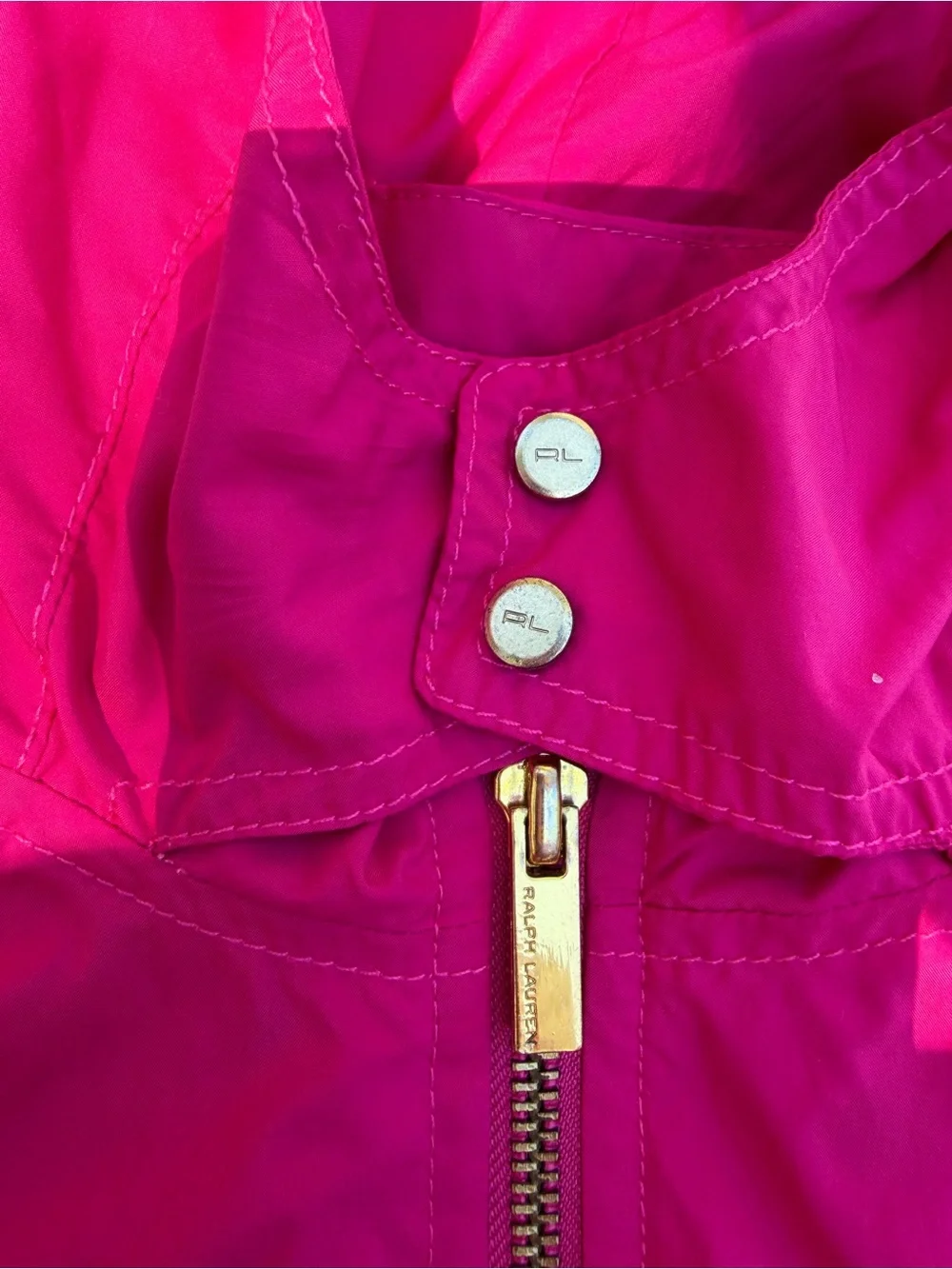 Ralph Lauren Kids Hooded Raincoat in Bright Pink